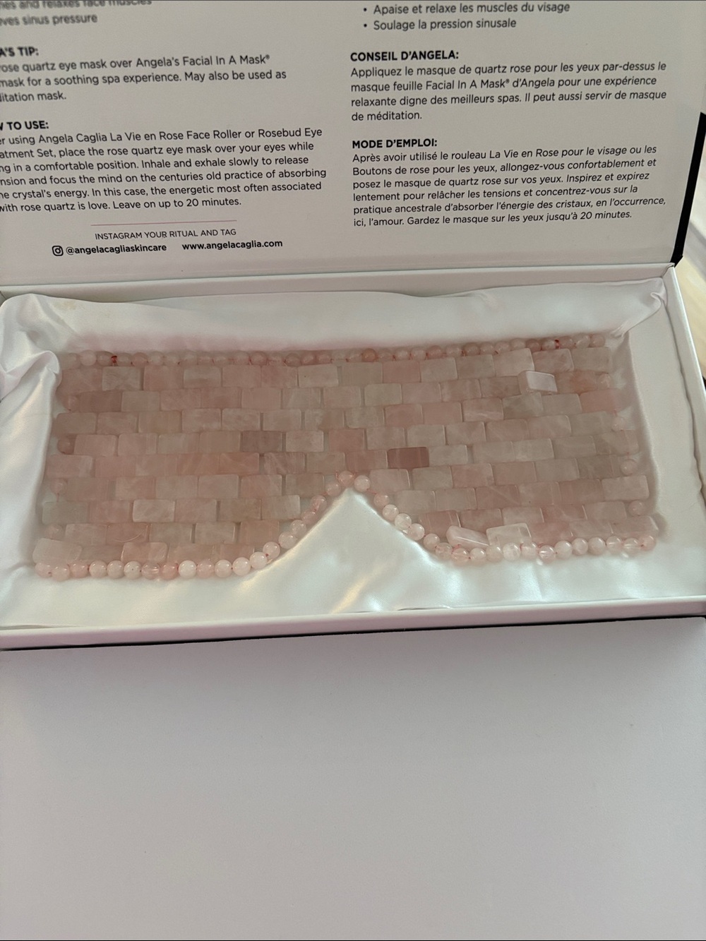 Rose Quartz Eye Mask - Pink Angelina Caglia